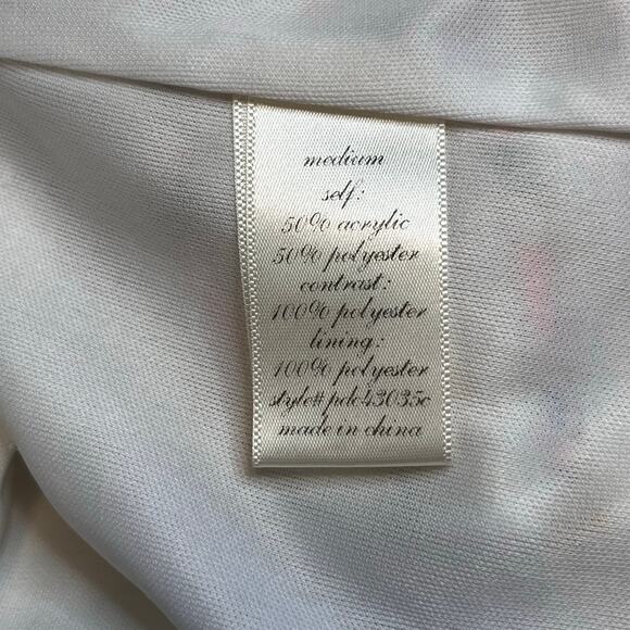 Quinn Sz M Tweed Shift Dress White Sleeveless Pastel Coastal Preppy Spring Style - Picture 9 of 13